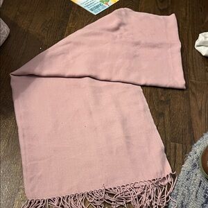 Pink Fringed Scarf